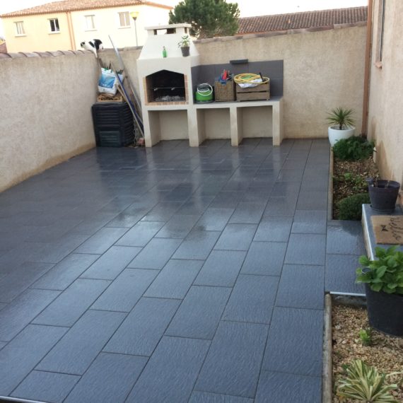Réalisation extension terrasse autour de piscine